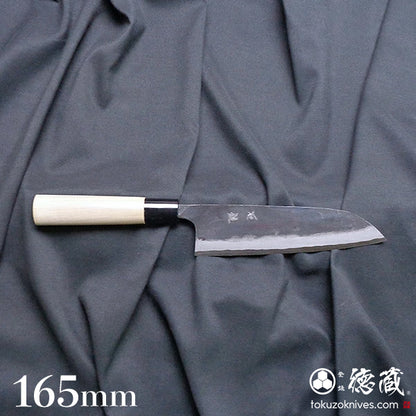 白一　黒打仕上　三徳包丁　朴柄