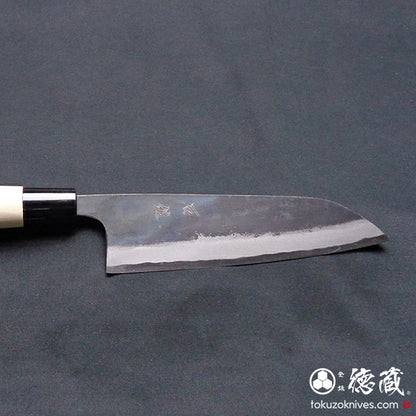 白一　黒打仕上　三徳包丁　朴柄