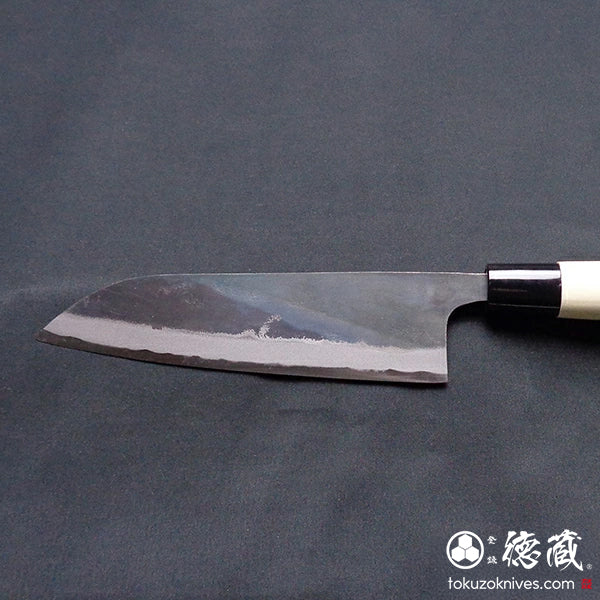 白一　黒打仕上　三徳包丁　朴柄