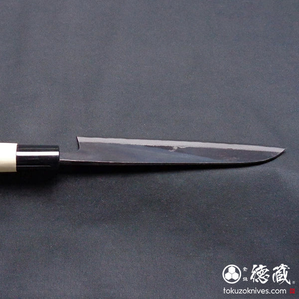 白一　黒打仕上　三徳包丁　朴柄