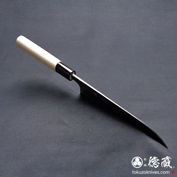 白一　黒打仕上　三徳包丁　朴柄