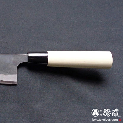 白一　黒打仕上　三徳包丁　朴柄