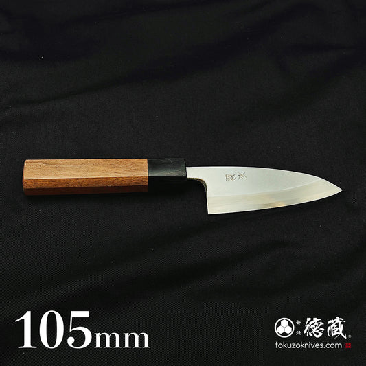 青二　磨き仕上　厚出刃包丁　胡桃八角柄