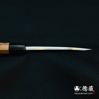 青二　磨き仕上　厚出刃包丁　胡桃八角柄
