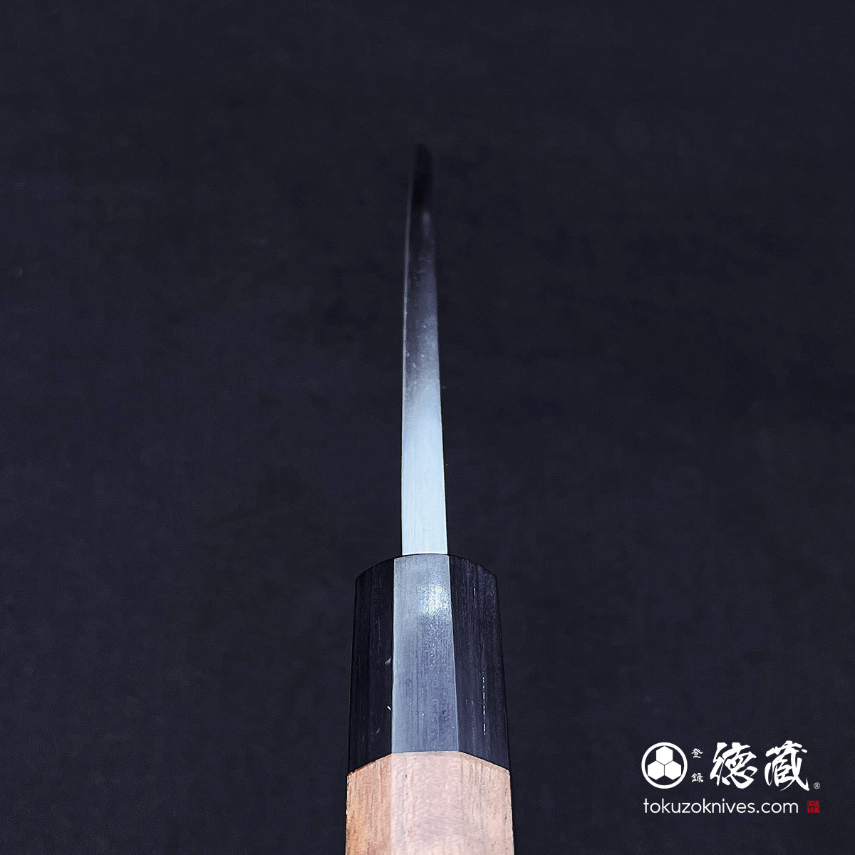 青二　磨き仕上　厚出刃包丁　胡桃八角柄