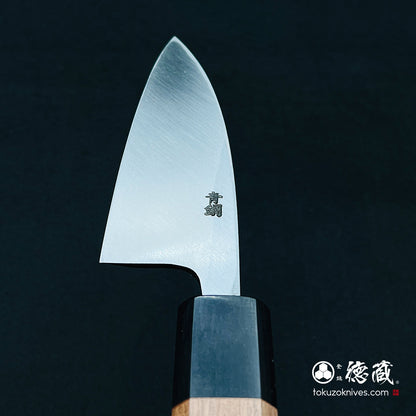 青二　磨き仕上　厚出刃包丁　胡桃八角柄