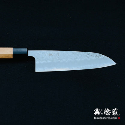 Ginzo 缎面三德刀胡桃木八角形图案