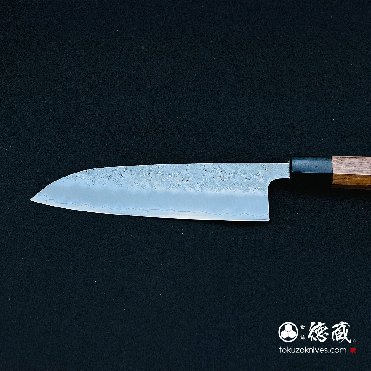 Ginzo 缎面三德刀胡桃木八角形图案