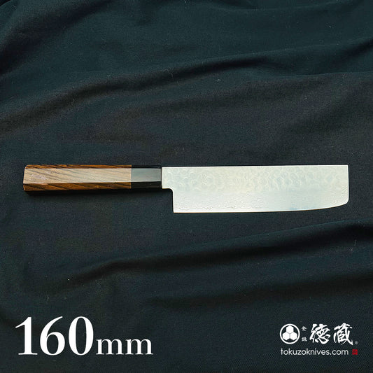 AUS10　ダマスカス　菜切包丁　ローズ八角柄