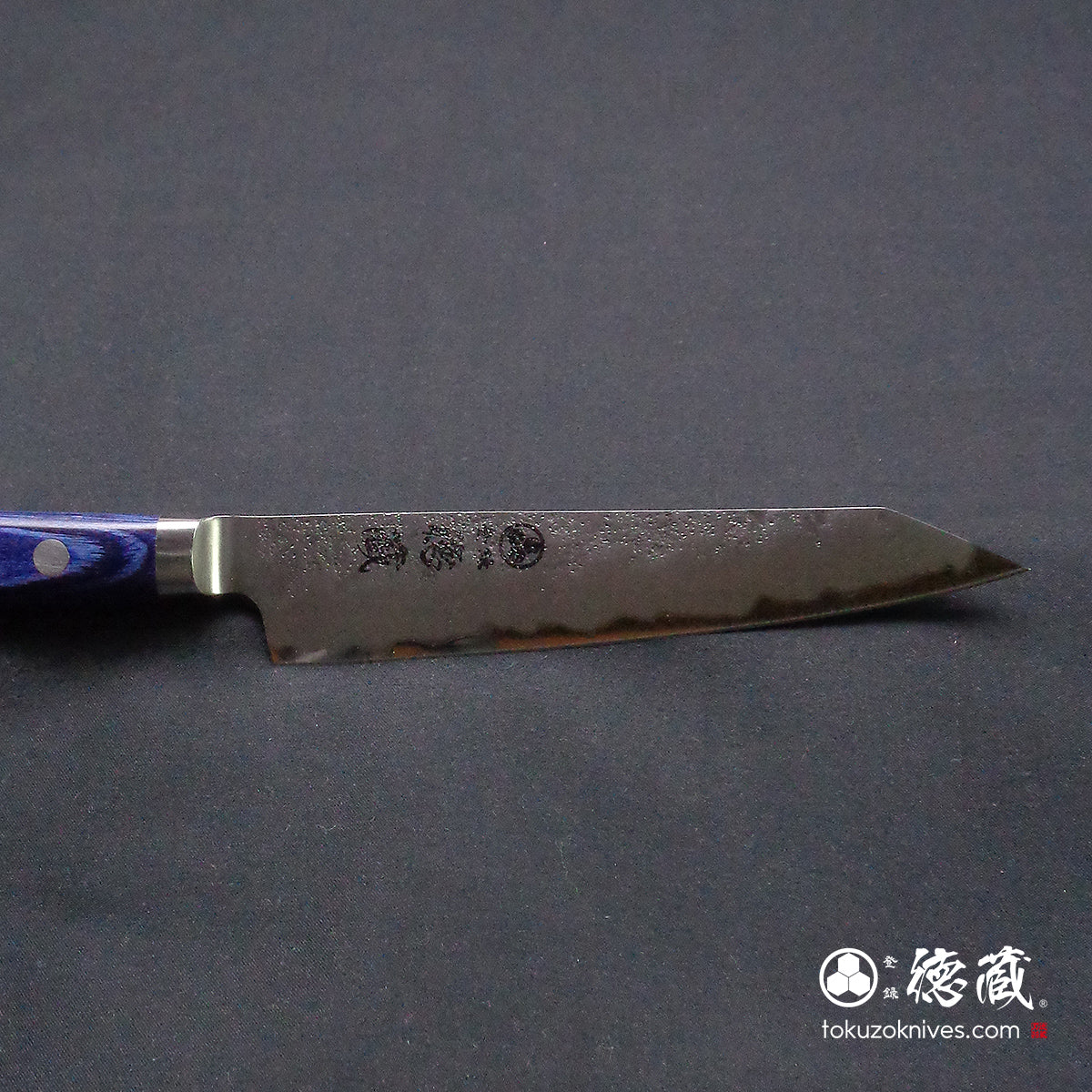 青二　切付ペティ包丁　青ハンドル