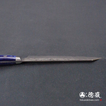 青二　切付ペティ包丁　青ハンドル