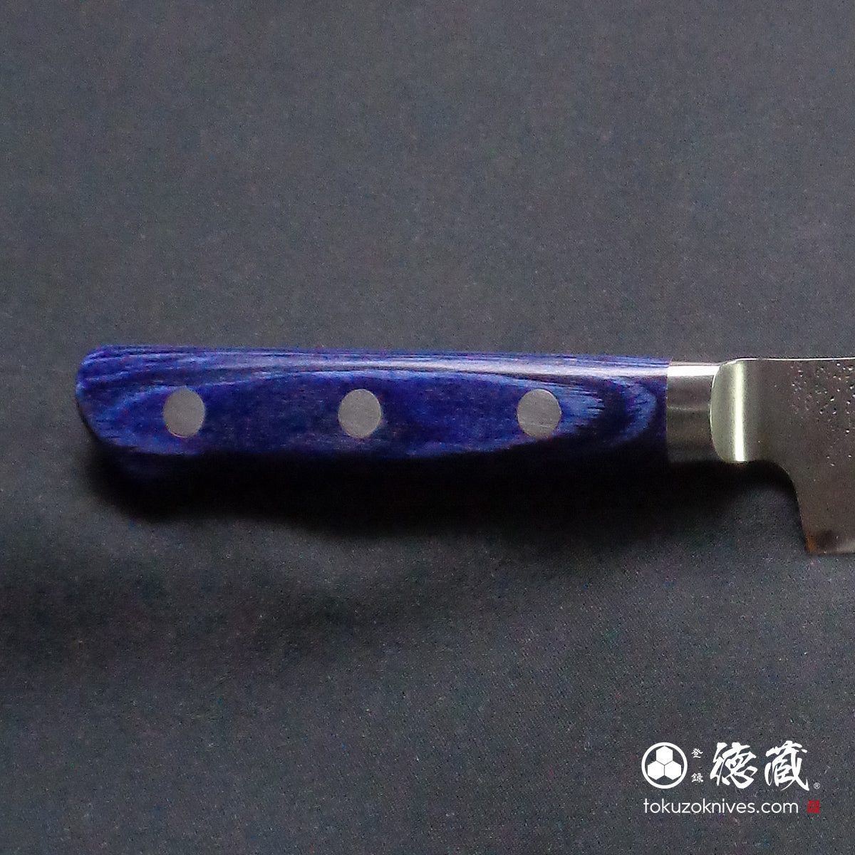 青二　切付ペティ包丁　青ハンドル