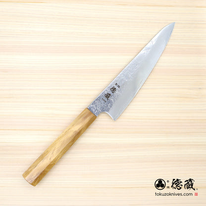 AUS8　梨地仕上　SC三徳包丁　オリーブ柄