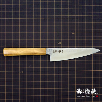 AUS8　梨地仕上　SC三徳包丁　オリーブ柄