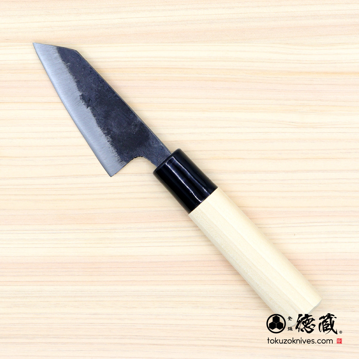 青二　黒打仕上　小文化包丁　朴柄