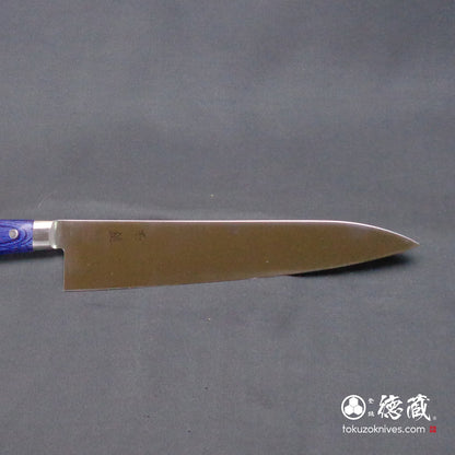 AUS8　磨き仕上　牛刀包丁　青ハンドル