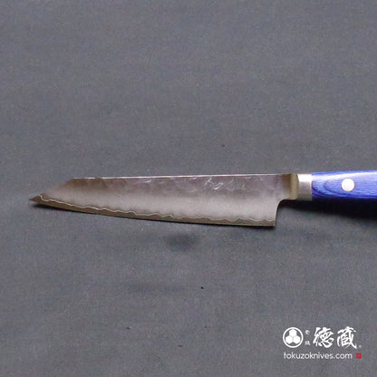 AUS10　切付ペティ包丁　青ハンドル