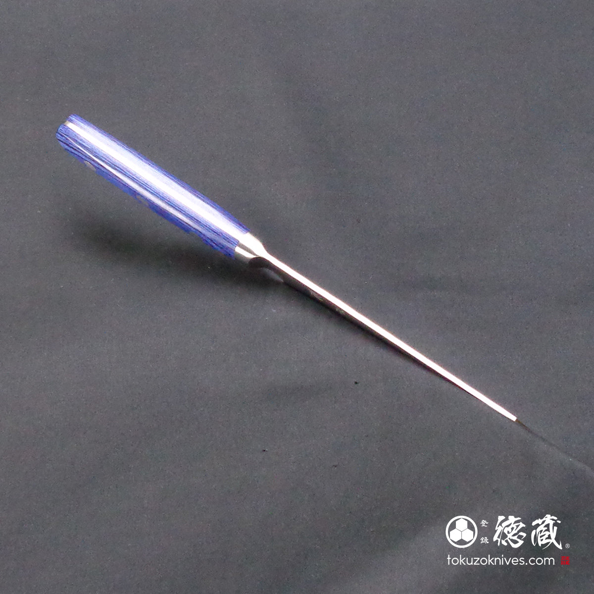AUS10　切付ペティ包丁　青ハンドル