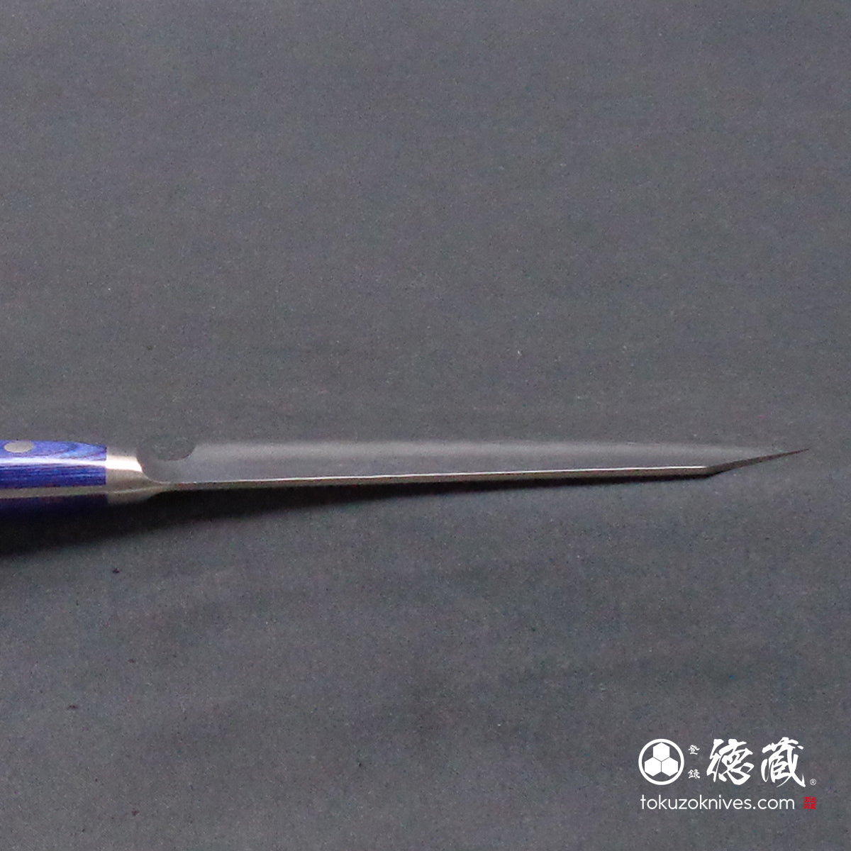 AUS10　切付ペティ包丁　青ハンドル