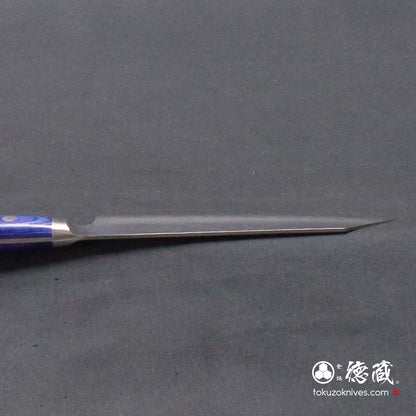 AUS10　切付ペティ包丁　青ハンドル