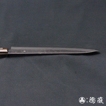 Ginsan, matte finish, chef's knife, dark brown handle, no ferrule, full-thread