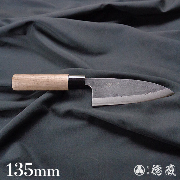 青二　黒打仕上　厚出刃包丁　胡桃柄