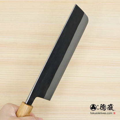 白二　黒打仕上　菜切包丁　サクラ八角柄