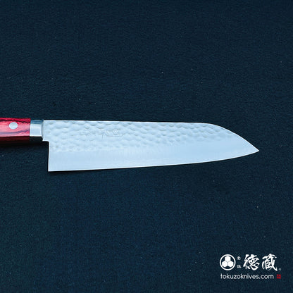 VG1　三徳包丁　赤ハンドル