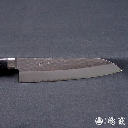 AUS8　槌目仕上　三徳包丁　黒ハンドル