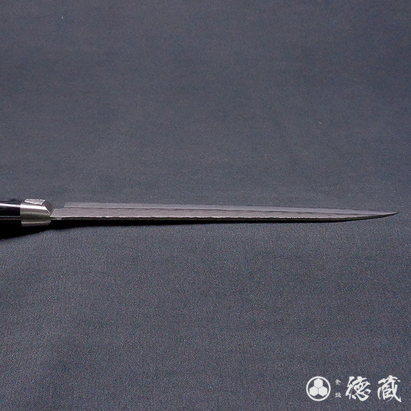 AUS8　槌目仕上　三徳包丁　黒ハンドル