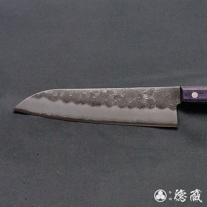 银三 梨皮润饰 三德刀 紫色手柄