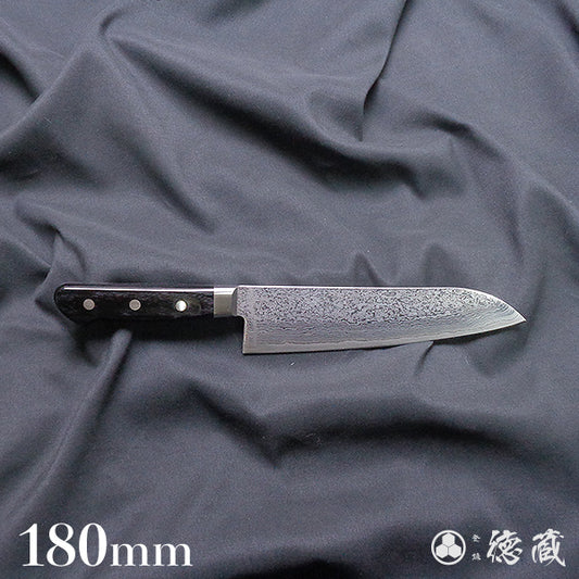 SKD　ダマスカス　三徳包丁　黒ハンドル