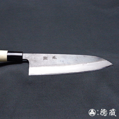青二　黒打仕上　三徳包丁　朴柄