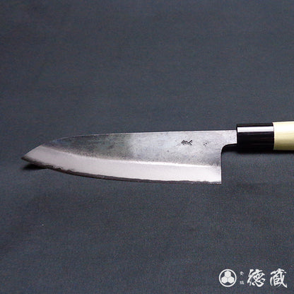 青二　黒打仕上　三徳包丁　朴柄