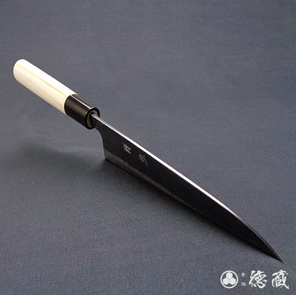 青二　黒打仕上　三徳包丁　朴柄