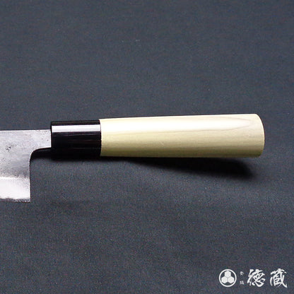 青二　黒打仕上　三徳包丁　朴柄