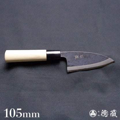 青二　黒打仕上　小出刃包丁　朴柄