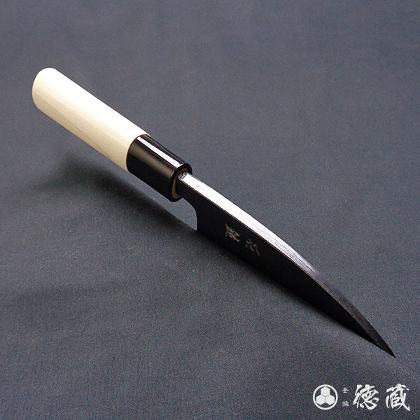 青二　黒打仕上　小出刃包丁　朴柄