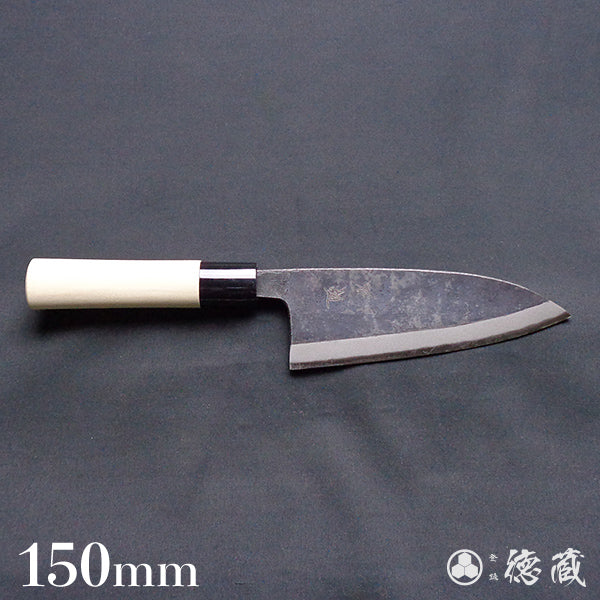 Blue-2  blackened finish  Thick Deba-knife  Park handle