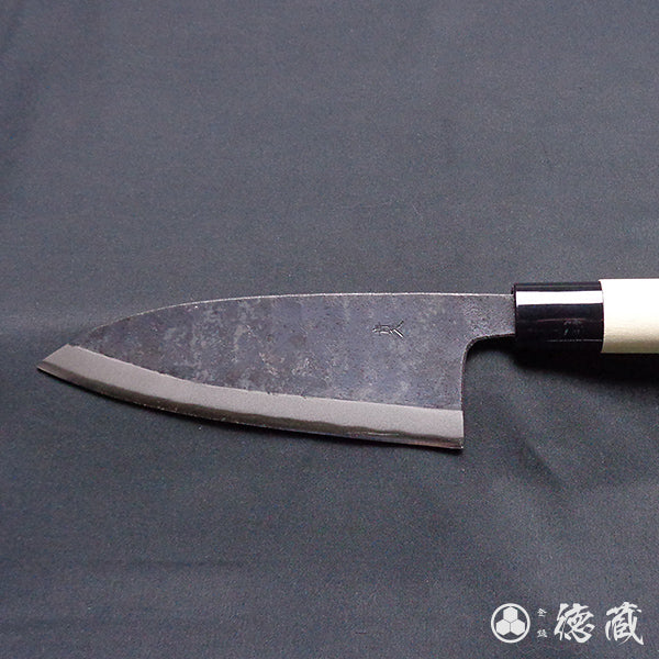 Blue-2  blackened finish  Thick Deba-knife  Park handle