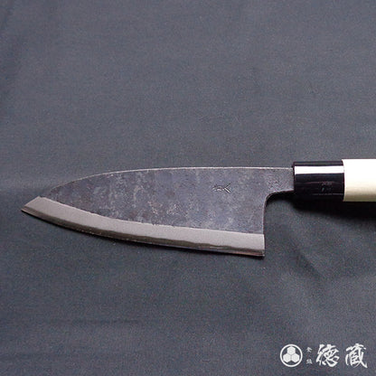 Blue-2  blackened finish  Thick Deba-knife  Park handle