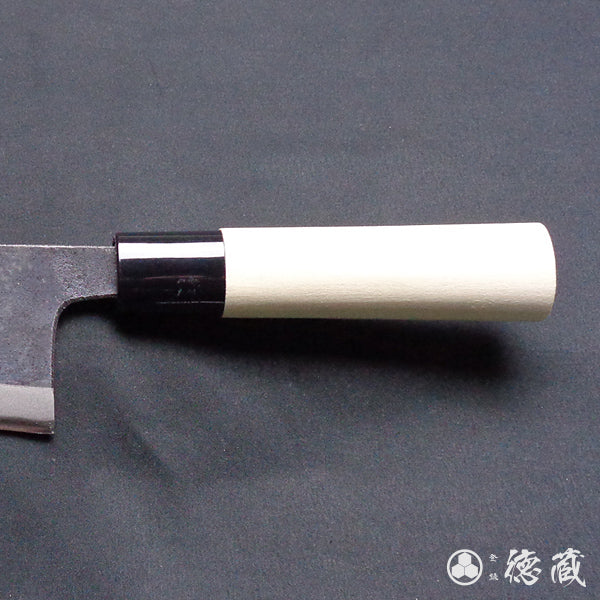 Blue-2  blackened finish  Thick Deba-knife  Park handle