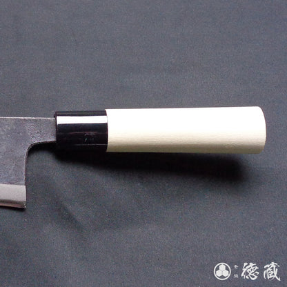 Blue-2  blackened finish  Thick Deba-knife  Park handle