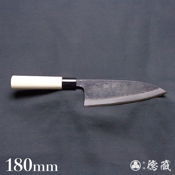 Blue-2  blackened finish  Thick Deba-knife  Park handle