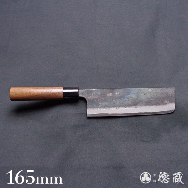 白一　黒打仕上　菜切包丁　胡桃柄
