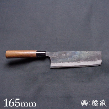 白一　黒打仕上　菜切包丁　胡桃柄