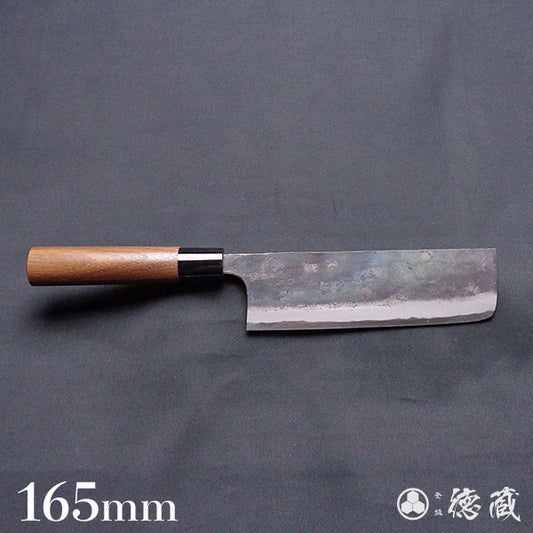 白一　黒打仕上　菜切包丁　胡桃柄