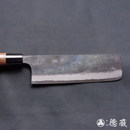 白一　黒打仕上　菜切包丁　胡桃柄