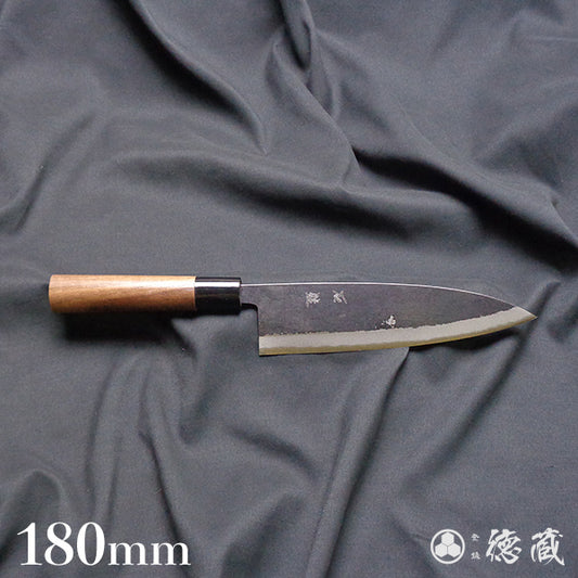 青二　黒打仕上　伊予型舟行包丁　胡桃柄