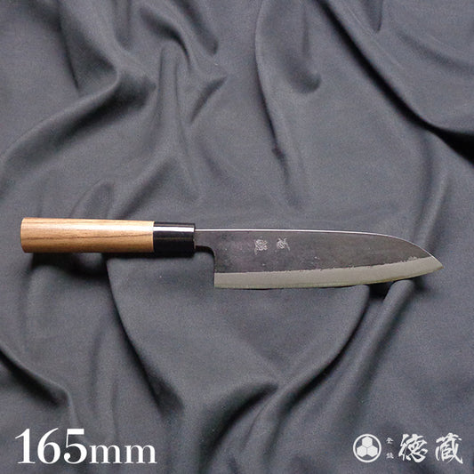 青二　黒打仕上　三徳包丁　胡桃柄